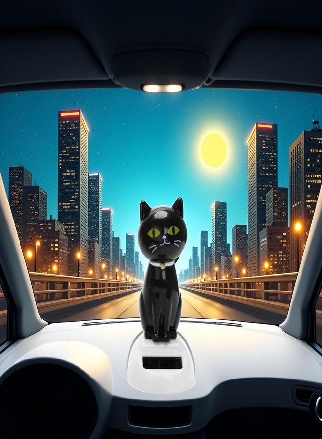 Tustao Solar Cat Dancing Cat Figure Car Ornament,Dancing Ornaments Solar Powered Car Dashboard Interior Decoration Desktop Decor Gift Window Party Car Desk Home - Image 2